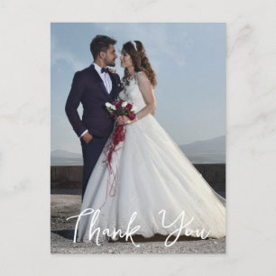 Simple Wedding Photo Add Your Greeting Thank You Postcard