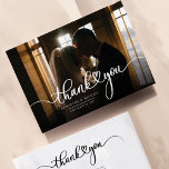 Simple Wedding Photo Hand-Lettered Thank You Card<br><div class="desc">With our Minimalistic Wedding Photo Thank You Card,  saying 'thank you' becomes an intimate and personalised gesture. This timeless design will leave a lasting impression on your guests,  as unique and memorable as your wedding day itself. Features a script hand lettered "thank you" and a love heart.</div>