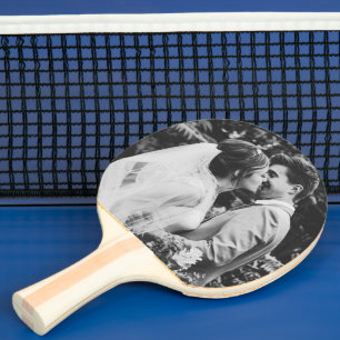 Simple Wedding Photo Newlyweds Couple Ping Pong Paddle