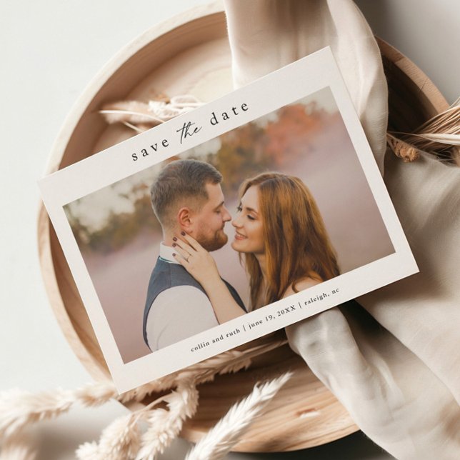 Simple Wedding Photo  Save The Date (Simple wedding photo save the date card.)