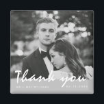 Simple Wedding Photo Thank You Favour Magnet<br><div class="desc">These modern wedding photo thank you favour magnets were designed for your black and white wedding photo. Customise with your photo, names and wedding date and mail to family and friends. A great way to say thank you and to give them a keepsake from your wedding they will cherish for...</div>