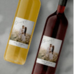 Simple Wedding Photo Wine Label<br><div class="desc">Lovely wedding wine label featuring couple's picture and "Cheers" handwritten signage. It can be easily personalised by adding your photograph,  names and the date. Matching products available in my store Wowweds.</div>