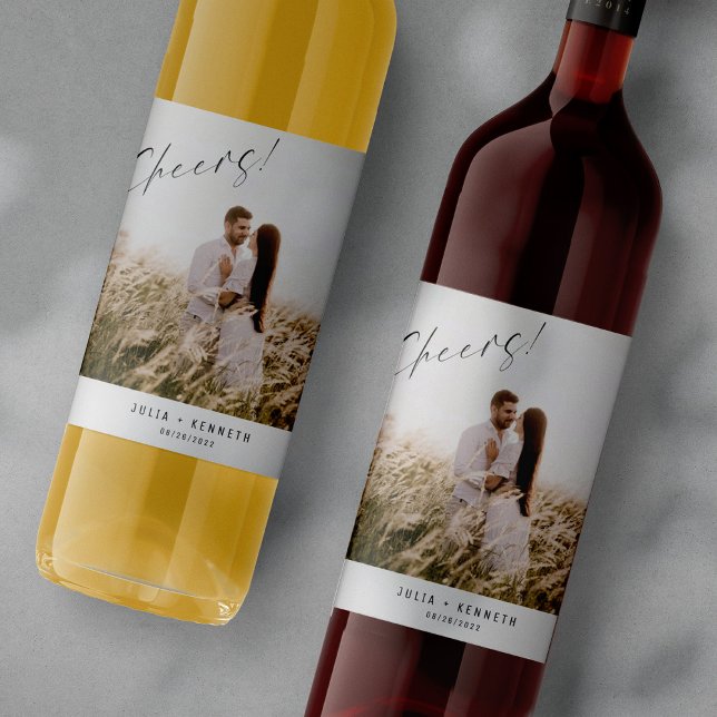 Simple Wedding Photo Wine Label (Creator Uploaded)