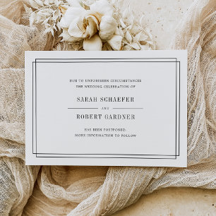 Simple Wedding Postponement Announcement Card