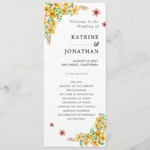 Simple  Wedding Program