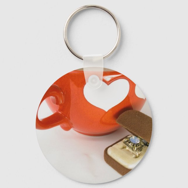 Simple Wedding Proposal Key Ring (Front)