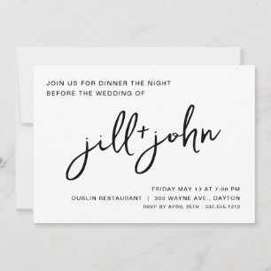 Simple Wedding Rehearsal Dinner Invitation