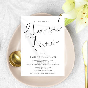 Simple Wedding Rehearsal Dinner Invitation