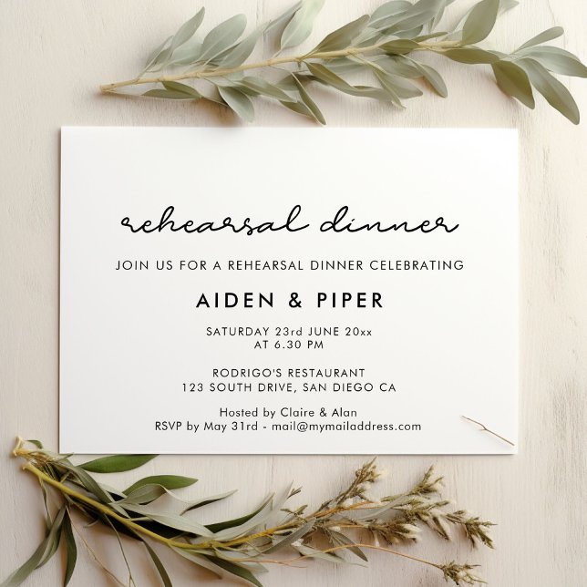 Simple wedding rehearsal dinner invitation (Creator Uploaded)
