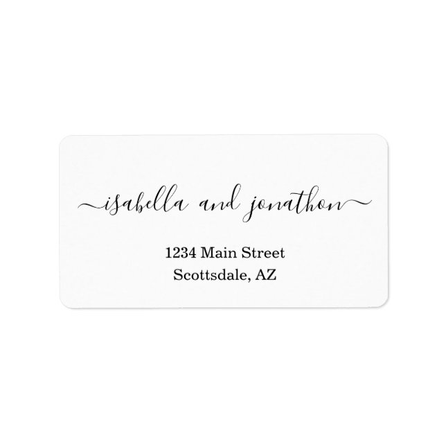 Simple Wedding Return Address Labels (Front)