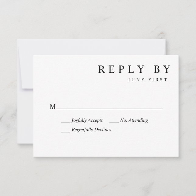 Simple Wedding RSVP Card (Front)