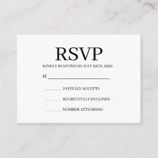 Simple Wedding RSVP Enclosure Card