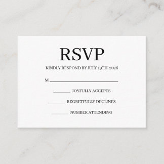 Simple Wedding RSVP Enclosure Card