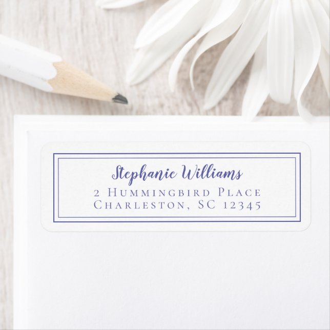 Simple Wedding RSVP Periwinkle Blue Chic Return Address Label (Insitu)
