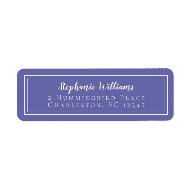 Simple Wedding RSVP Periwinkle Blue Return Address Label (Front)