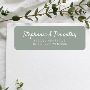 Simple Wedding Sage Green Return Address Label