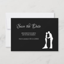 Simple Wedding Save Date Black White Bride Groom