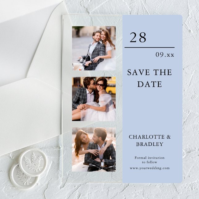 Simple Wedding Save The Date Photo Picture Acrylic Invitations (Creator Uploaded)