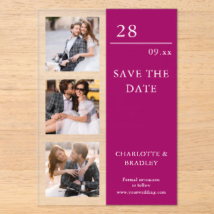 Simple Wedding Save The Date Photo Picture Acrylic Invitations