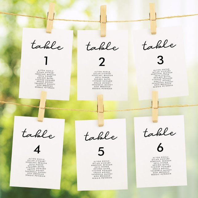 Simple wedding seating chart cards (Creator Uploaded)