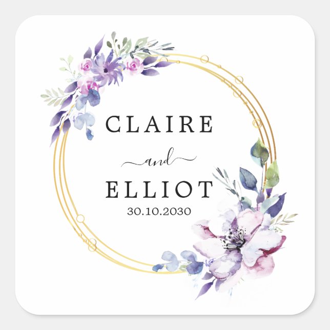 Simple Wedding Sticker | just married (Front)