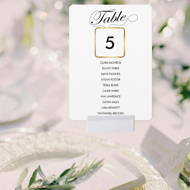 Simple Wedding Table Number Gold and Seating Chart (Creator Uploaded)