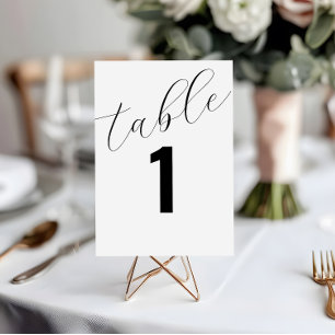 Simple Wedding Table Number Seating Chart Cards