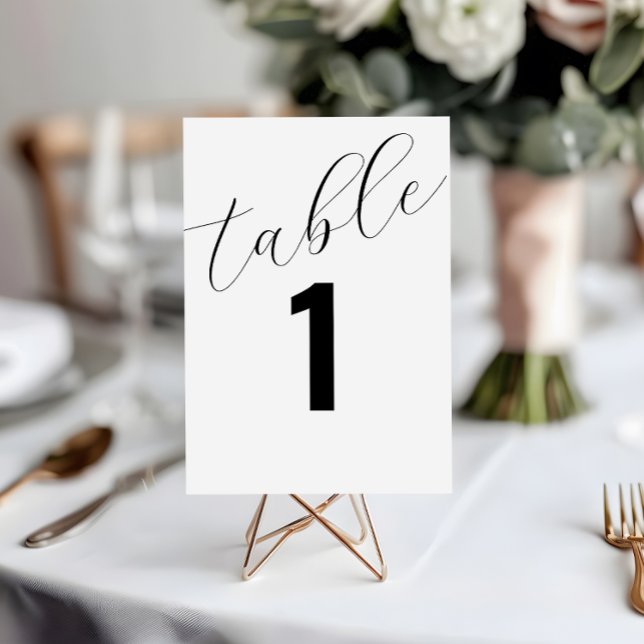 Simple Wedding Table Number Seating Chart Cards (Elevate your wedding experience with our beautifully designed minimalist table number card.)
