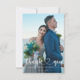 Simple Wedding Thank You 2 Photo Card