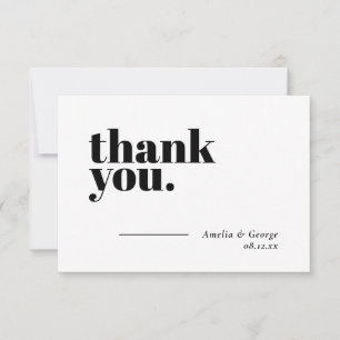 Simple Wedding Thank You Cards Flat Minimalist