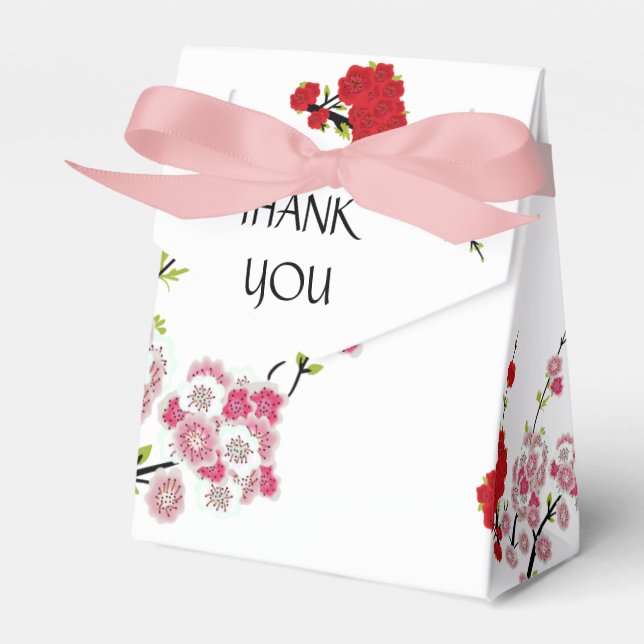 Simple Wedding Thank You Cherry Blossoms Favour Box (Front Side)