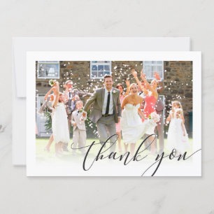 SIMPLE WEDDING THANK YOU photo border elegant Card