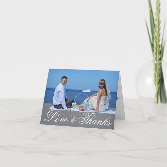 Simple Wedding Thank You | Photo Note Card (Front)