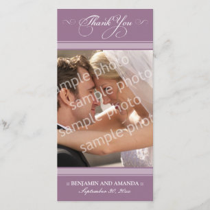 Simple Wedding Thank You Photocard (lavender) Card
