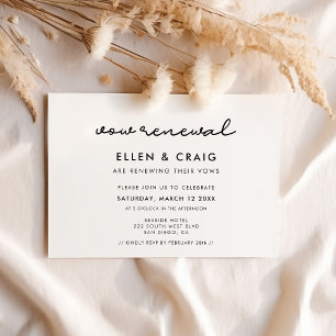 Simple Wedding Vow renewal Invitation