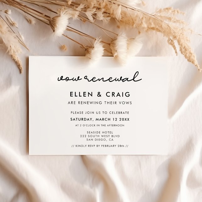 Simple Wedding Vow renewal Invitation (Creator Uploaded)