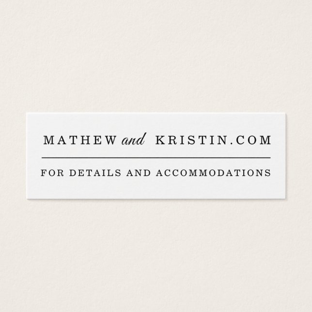 Simple Wedding Website Cards (Front)
