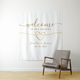 Simple Wedding Welcome Backdrop  Tapestry