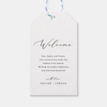 Simple Wedding Welcome Gift Bag Basket Favour Tags