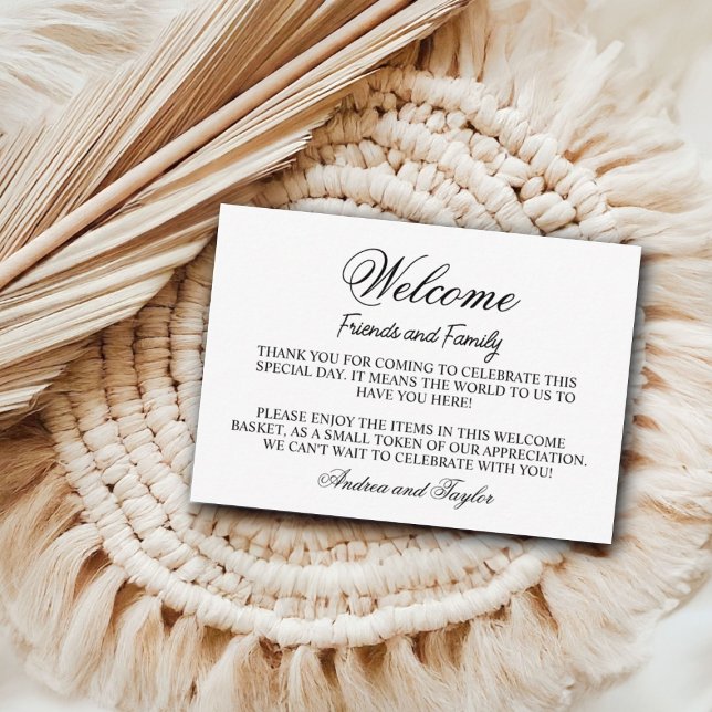Simple Wedding Welcome Gift Bag Basket Place Card (Creator Uploaded)