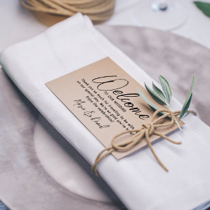 Simple Wedding Welcome Thank You Rubber Stamp