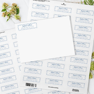 Simple Weddings RSVP Return Address Blue White Return Address Label