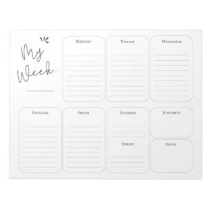 Simple Weekly Planner Notepad