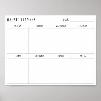 Simple Weekly Planner Poster