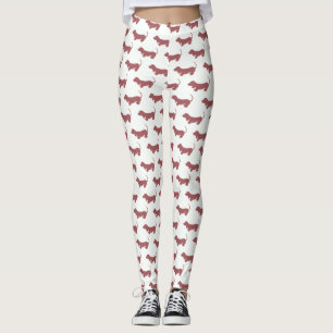 Simple Weiner Dog Dachshund Dog Pattern Leggings