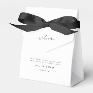 Simple Welcome Black & White Wedding Favour Box