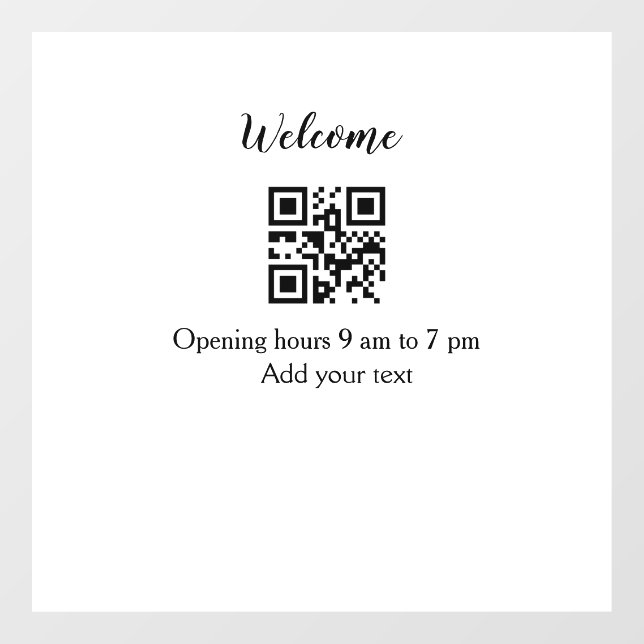 Simple welcome opening welcome barcode QR add name (Sheet)