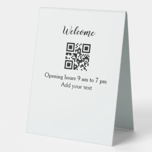 Simple welcome opening welcome barcode QR add name