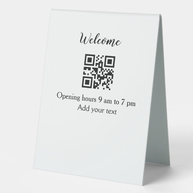 Simple welcome opening welcome barcode QR add name (Front)