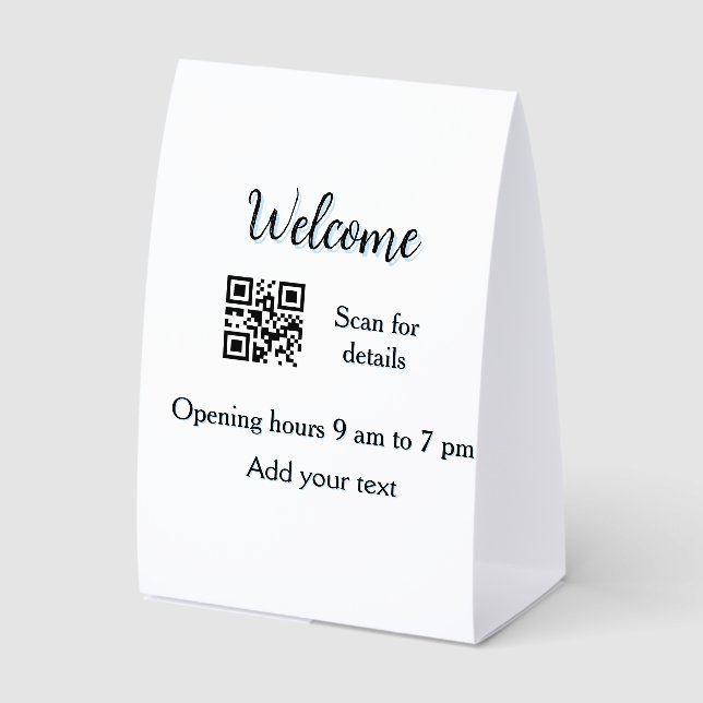 Simple welcome opening welcome barcode QR add name (Front)